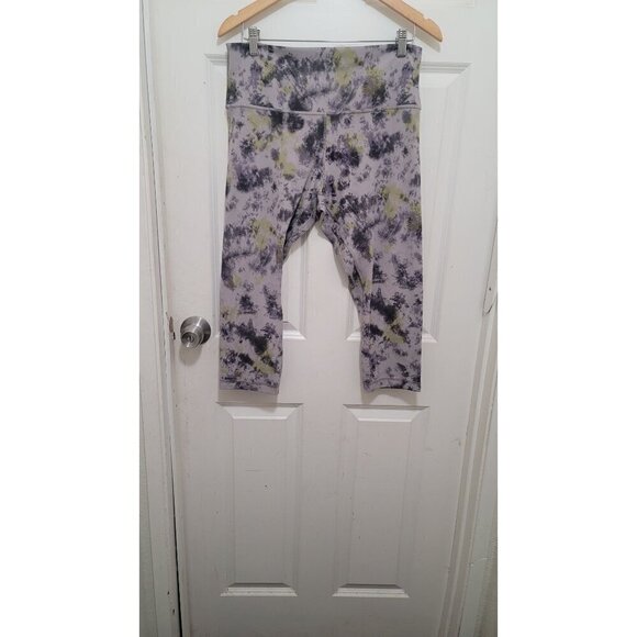 LULULEMON ALIGN HIGH RISE TIE DYE PURPLE GREEN AND BLACK PULL ON ANKLE LEGGING S - Picture 1 of 10